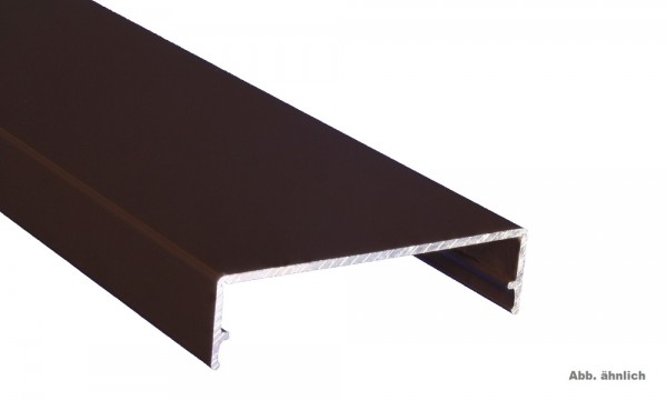Zierklemmdeckel, braun, aus Aluminium, ca. 60 mm breit